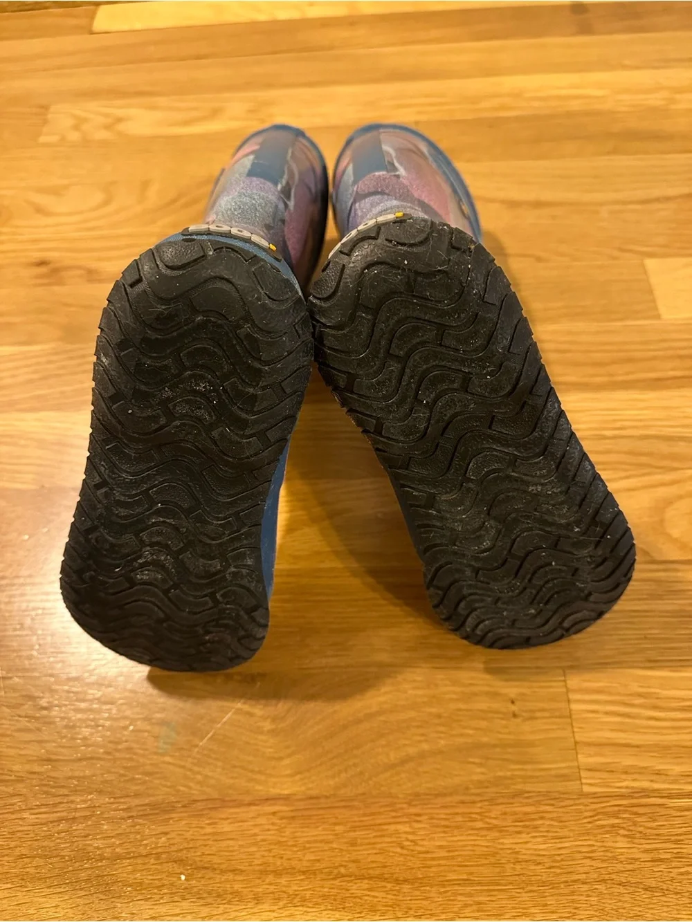 Bogs Kids Pink and Gray Abstract Camo Rain Boots